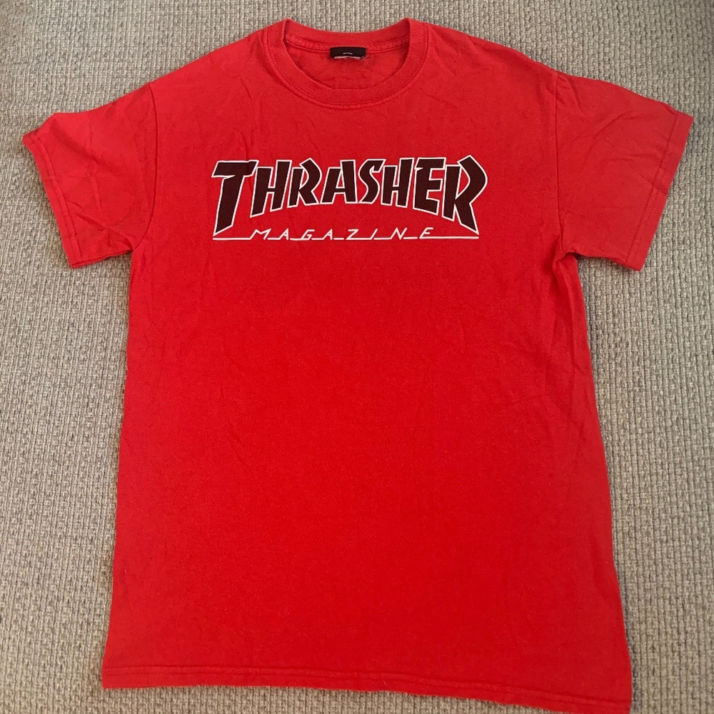 Thrasher Magazine T-Shirt: Red, Size S